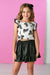 Tru Luv White & Black Palm Print Criss Cross Back Smocked Top - Everything But The PrincessTru Luv