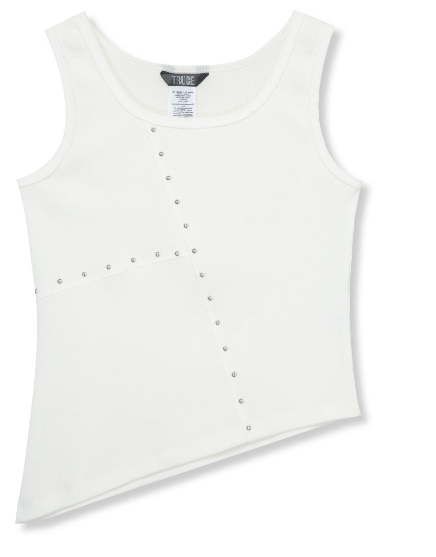 Truce Studded Rib Tank - White - Everything But The PrincessTruce