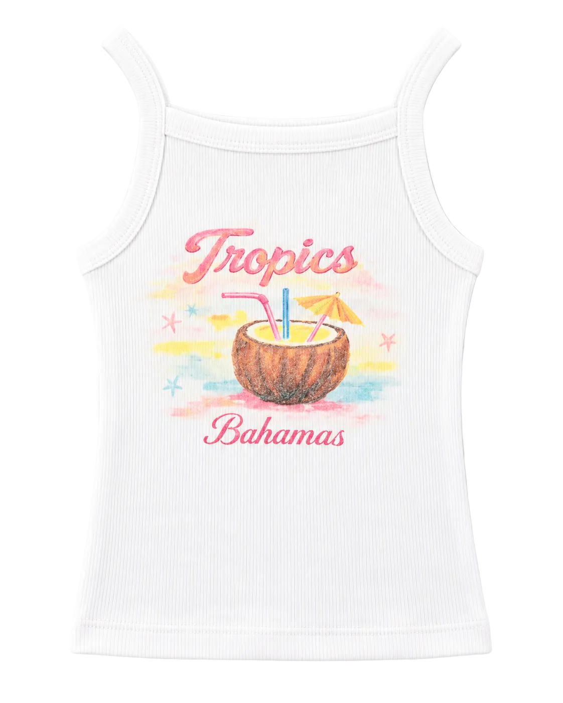 KatieJ NYC Tween Tori Ribbed Tank Top - Tropics