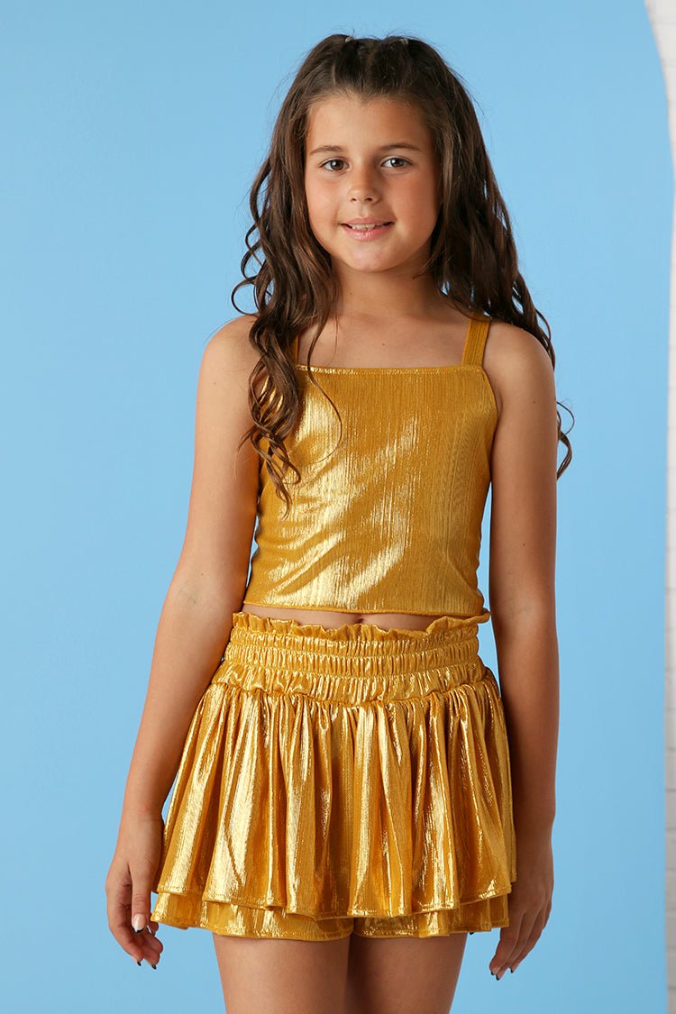 Tweenstyle 2pc Swing Tank &amp; Skort Set - Gold - Everything But The PrincessTweenstyle by Stopher