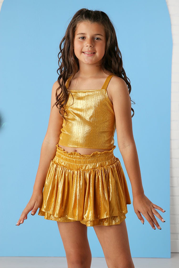 Tweenstyle 2pc Swing Tank &amp; Skort Set - Gold - Everything But The PrincessTweenstyle by Stopher