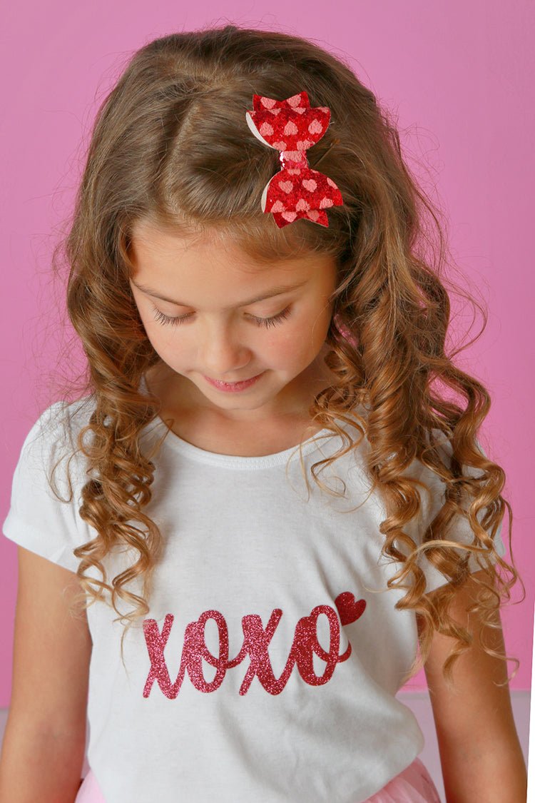 White &amp; Hot Pink XOXO Short Sleeve Tee - Everything But The PrincessSparkle Sisters