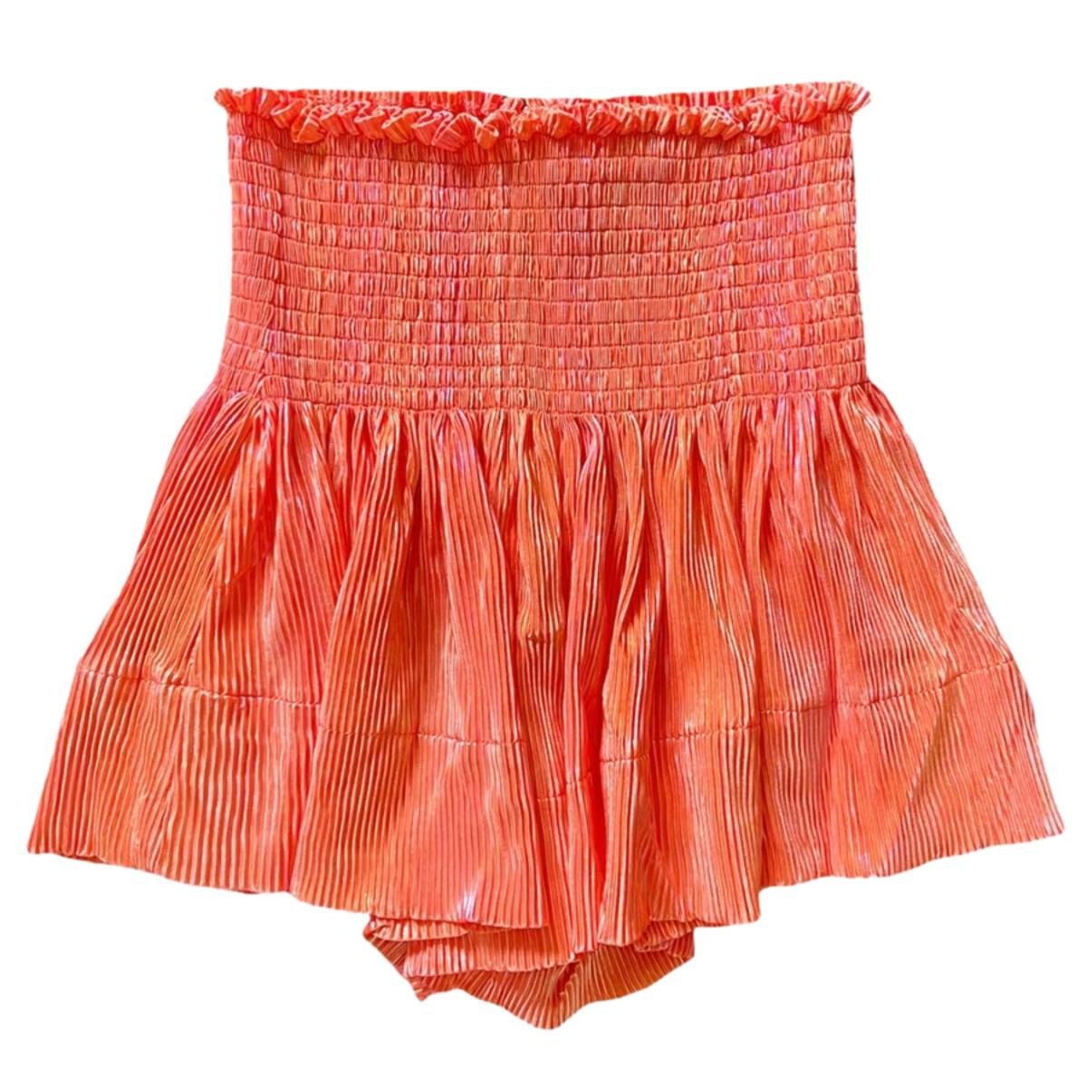 Queen Of Sparkles Kids Pleated Swing Shorts - Tangerine