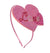 Bari Lynn LOVE Double Heart Headband- Pink/Fuchsia