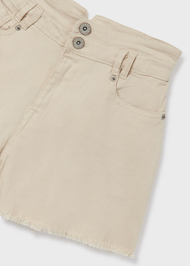 Mayoral Tween Basic Belted  Twill Shorts - Tan