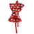 Sequin Heart Bow Headband.- Red