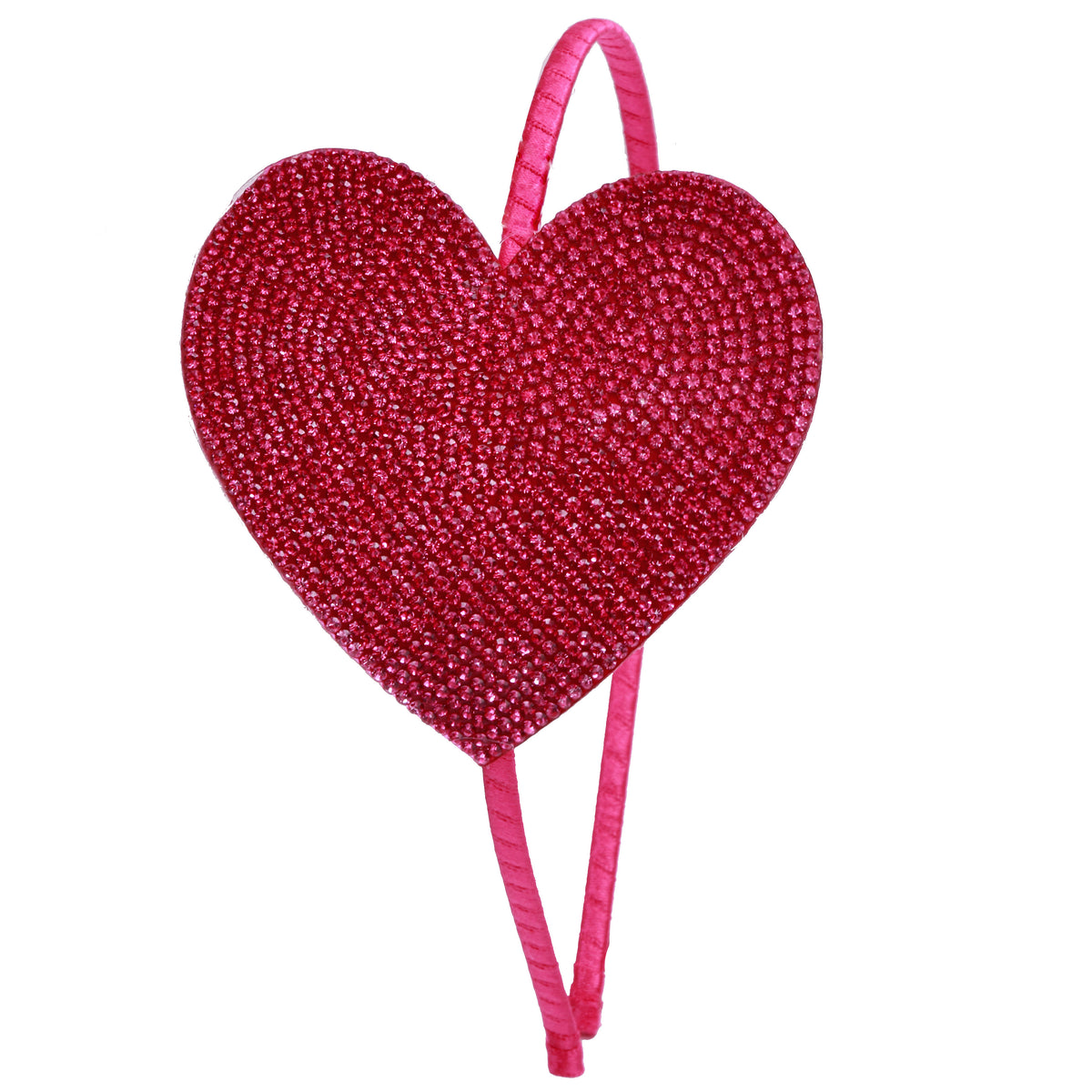 Bari Lynn Hot Pink Rhinestone Heart Headband
