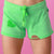 T2Love Neon Green Heart Print Shorts