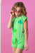 T2Love Neon Green Heart Print Shorts