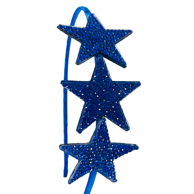 Bari Lynn Triple Star Headband - Royal Blue