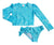 Piccoli Principi Martinique Aqua Glitter Rashguard Swimsuit