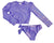 Piccoli Principi Martinique Purple Glitter Rashguard Swimsuit