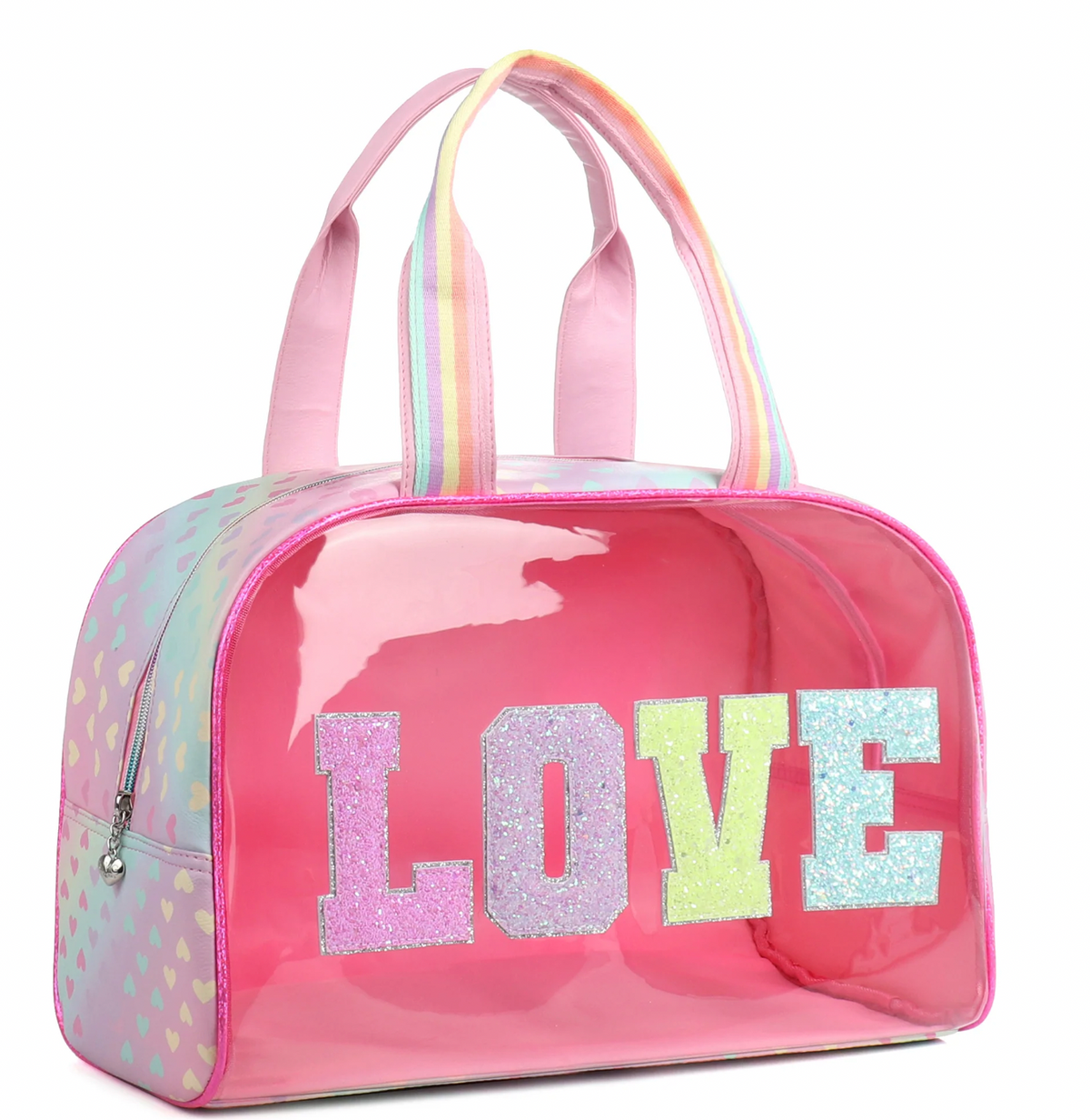 Glam Embroidered Letter Duffle Bag - Love