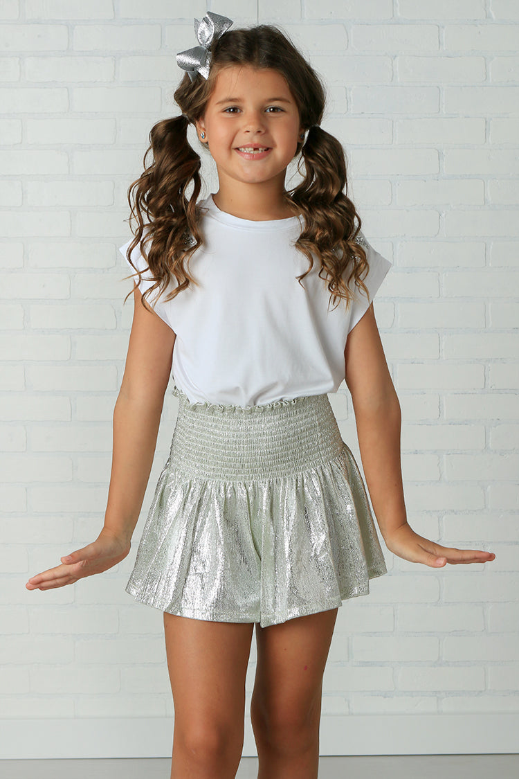 Queen Of Sparkles Kids Swing Shorts -  Silver