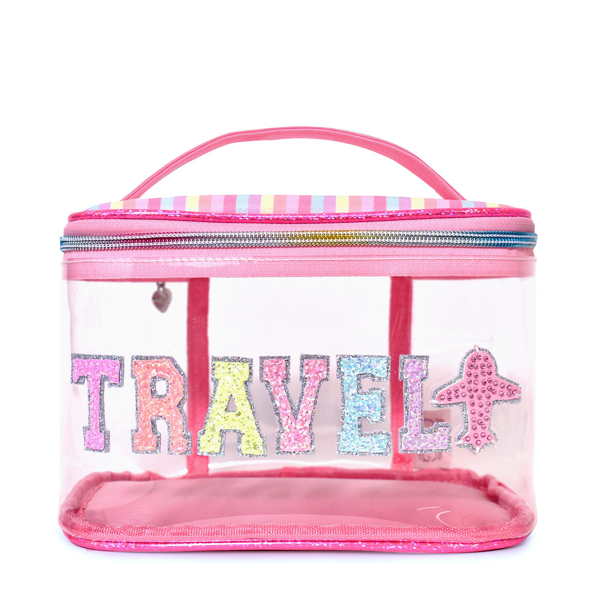 Glam Embroidered Letter Train Case - Bubblegum Pink Travel