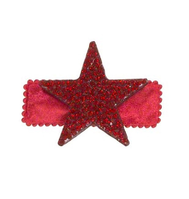 Bari Lynn Rhinestone Star Hair Clip - Red