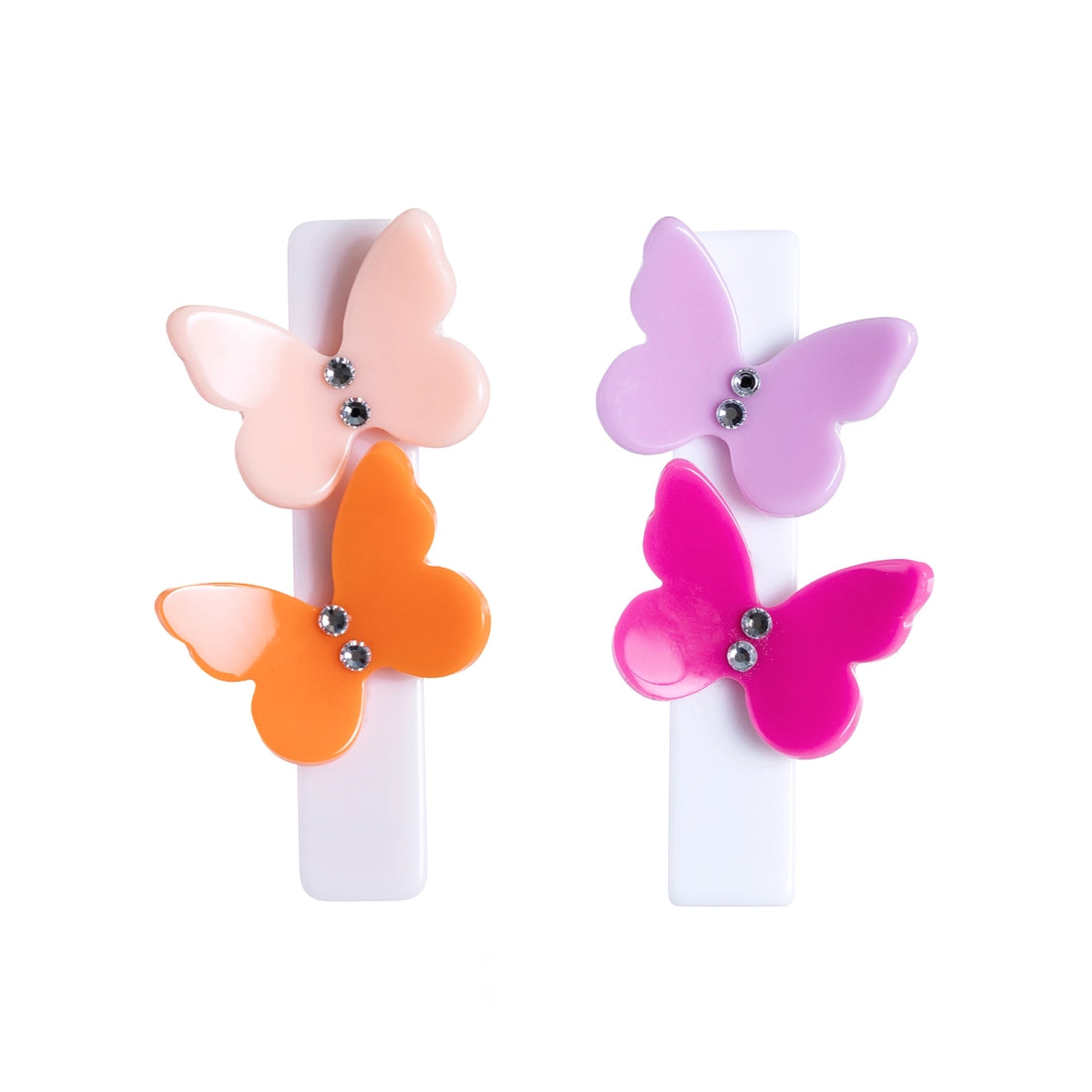 Lilies &amp; Roses Butterfly Alligator Clips - Set Of 2