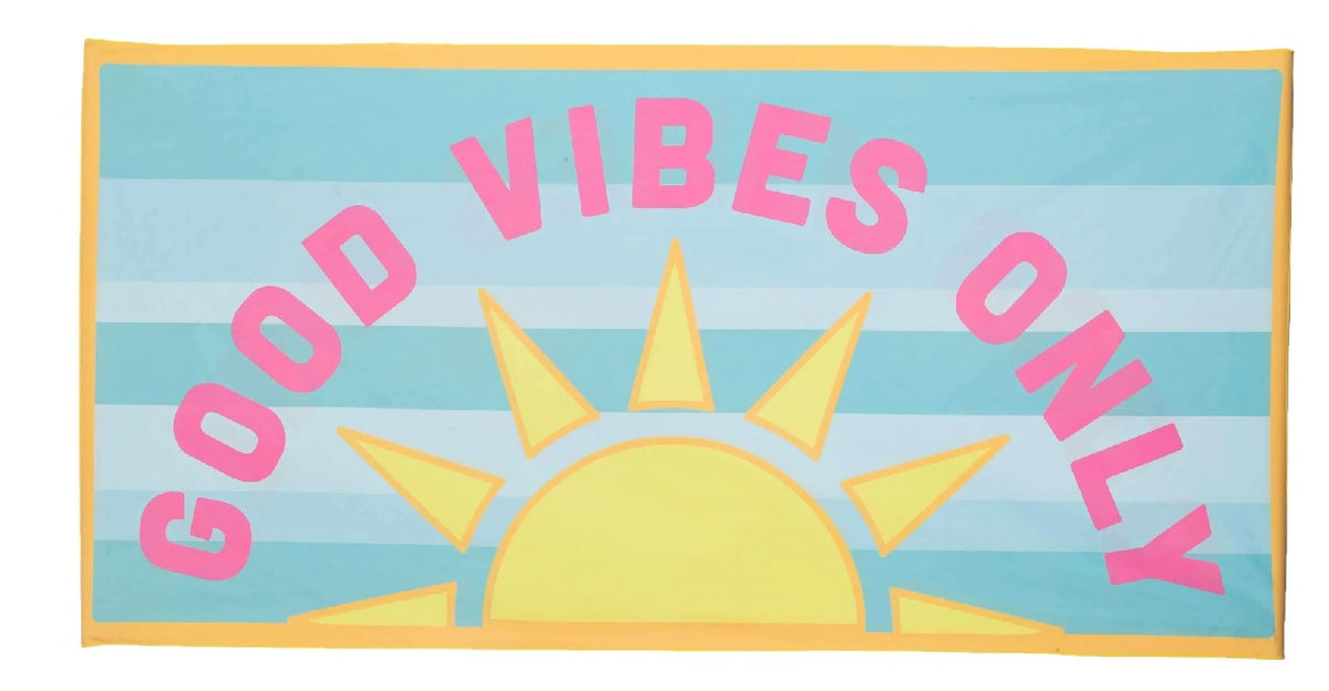 Good Vibes Only Quick Dry Jumbo Beach Towel &amp; Bag