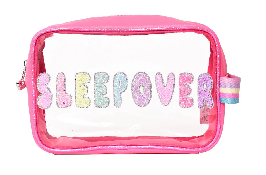 Glam Embroidered Letter Pouch - Hot Pink Sleepover