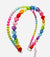 Bari Lynn Double Heart Bubble Beaded Headband-Rainbow