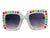 Bari Lynn Crystal Elton Sunglasses- Clear Rainbow