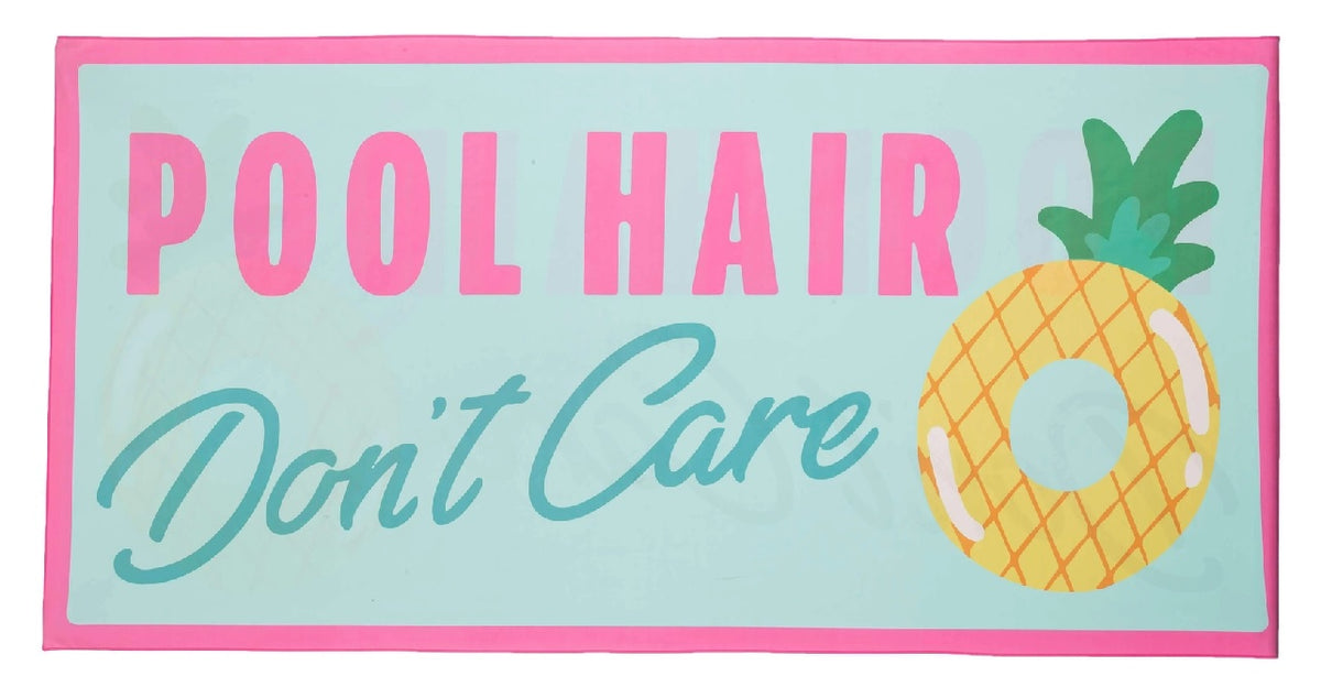Pool Hair Don&#39;t Care Quick Dry Jumbo Beach Towel &amp; Bag