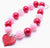 Red & Pink Heart Bubblegum Bead Necklace